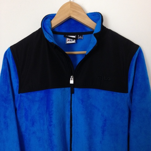 Fila Jackets & Blazers - FILA Sport XL Women Blue Black Fleece Zip Jacket